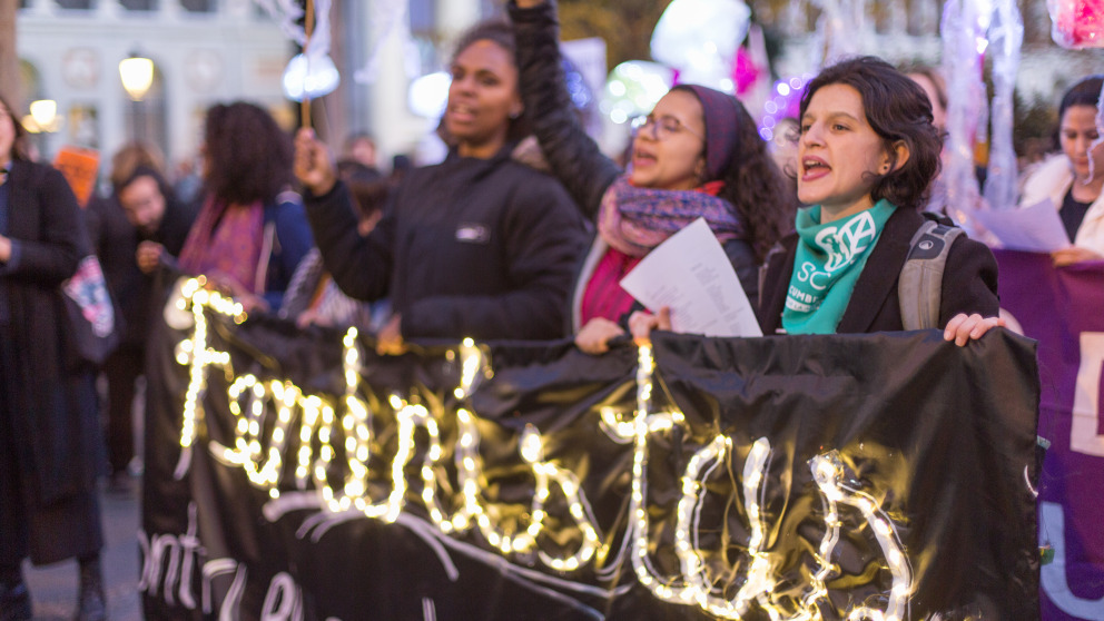 Frauen-Demo Klimagerechtigkeit Geschlechtergerechtigkeit COP25.